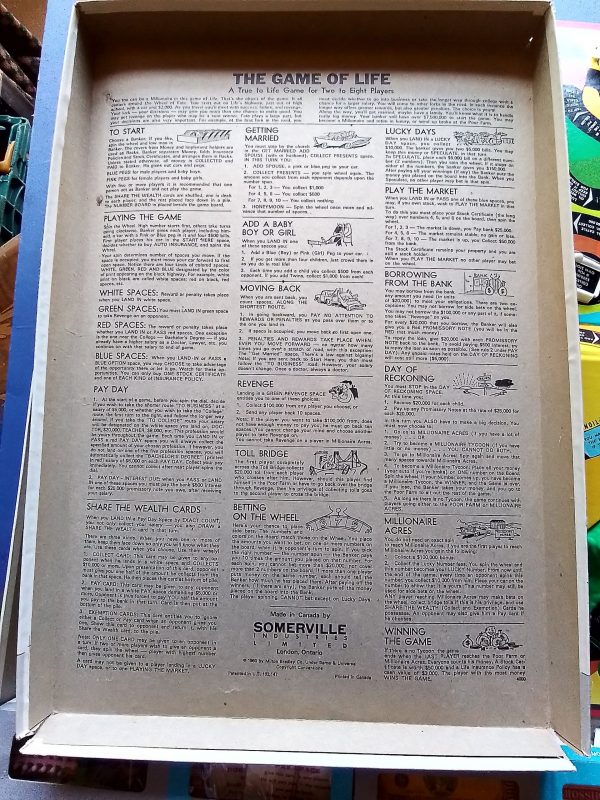 1960s The Game of Life Family Board Game