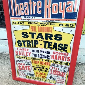 0rignal 1960 s Paul Raymond Theatre Royal Theatre Strip Tease Poster Framed